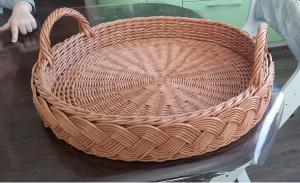Поднос плетеный  "С косой" из Эко лозы