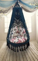 Подвесное кресло макраме в комплекте с подушками